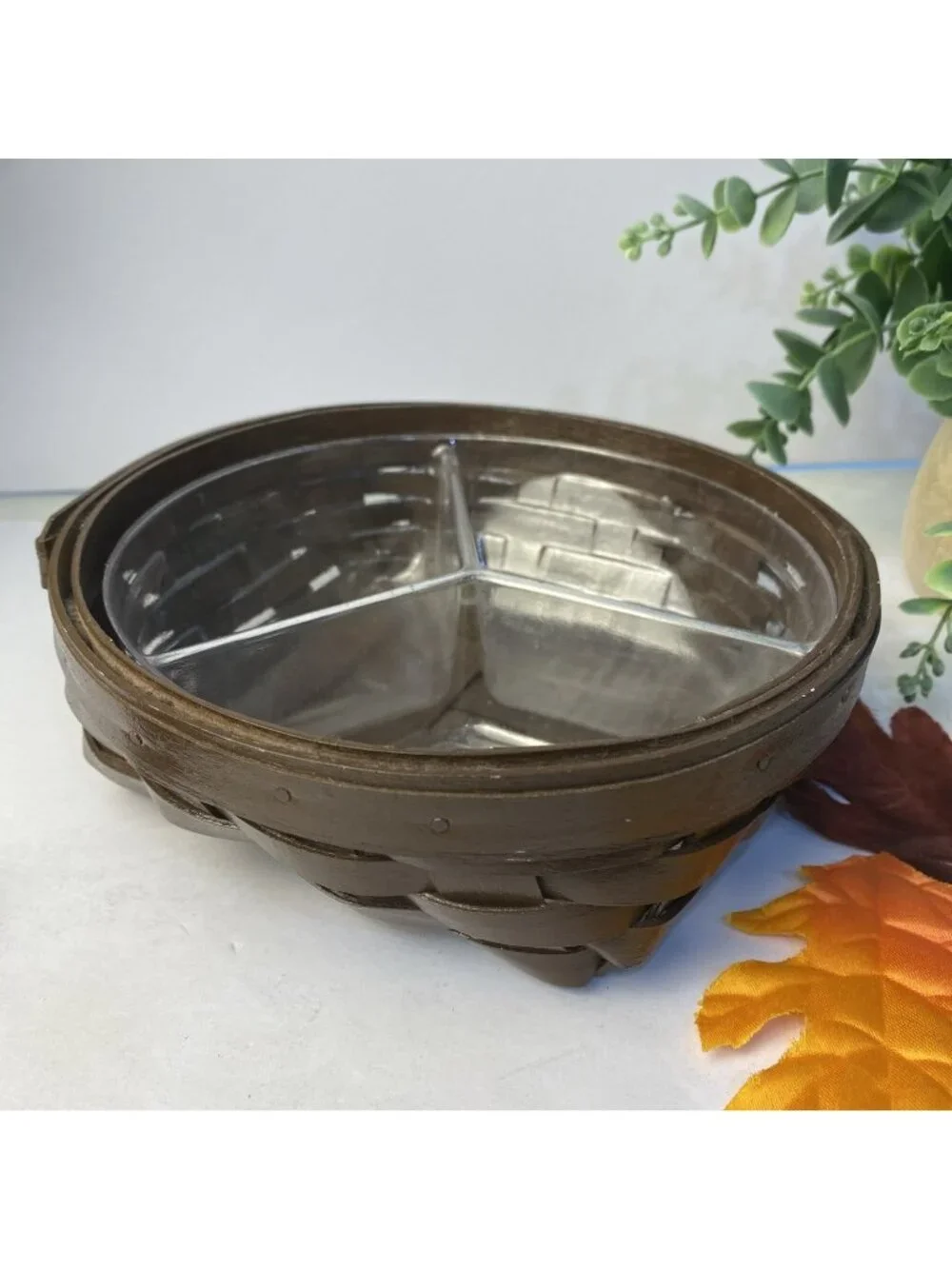 Longaberger Dark Brown SMALL CATCH-ALL Caddy Organizing Basket
